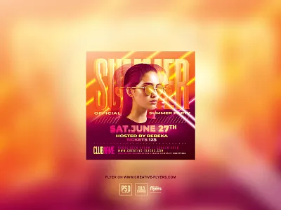 Summer Flyer Design (Photoshop) creative design flyer templates graphic design illustration party flyer photoshop poster psd flyer summer