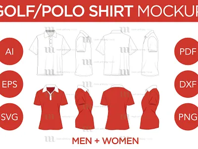 Golf/Polo Shirt - Vector Template Mockup golf shirt