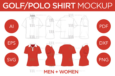 Golf/Polo Shirt - Vector Template Mockup golf shirt