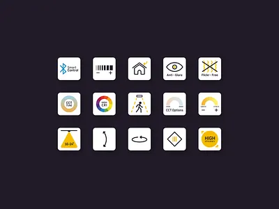 Lighting App Icon Set angle app bluetooth colorful design figma hue icon icon pack icon system iconography iconset illustrator lighting pack ui universal icon set vector yellow