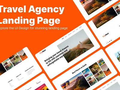 Travel Agency Landing Page bookingui creativedesign digitalagency dribbble flightbooking landingpage minimalui moderndesign saas startupdesign tourism travel travelagency ui uikit ux uxui vacation webdesign websitedesign