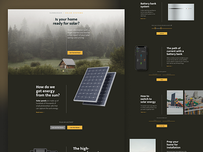 Sun Badger Solar - Solar Developer Service Landing Page app branding buisness] design eco ene flat illustration landing landing page logo minimal responsive version solar ui ui ux ux website