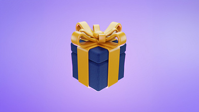 Cute 3D gift box icon 3d design 3d icon 3d modelling blender blender 3d icon box cute 3d icon fabric texture gift gift box icon giftbox