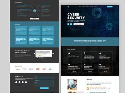 Cyber Security Website Landing Page Design company cyber security design ux figma firm homepage landing page landing page design protection security technology ui user interface ux web design web development website website design