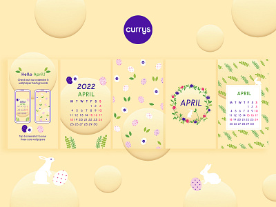 April Wallpapers 2022 animation april branding design designer digital art digital illustration digitalart easter graphic design illustration illustration art illustrator logo patterns plants surface ui wallpapers