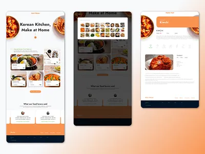 Hankuk Food - Korean Food Website UI Design branding design food graphic design illustration kimchi korean ui ux website