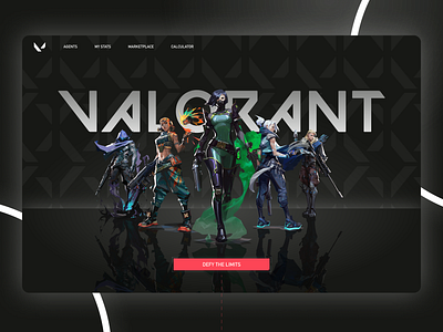Daily UI #003 - Landing Page 003 agent dailyui dark gaming landing landing page minimal modern ui valorant video games
