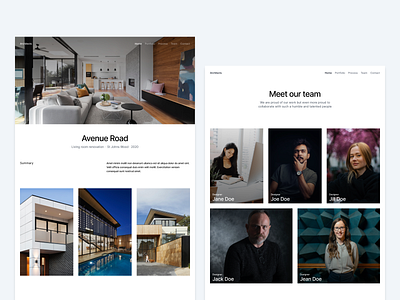 Architect website design architect clean concept design minimal simple typography ui