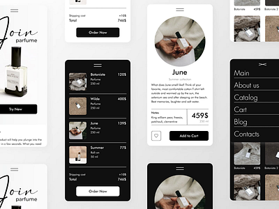 Perfumery Modile Website | Light/Dark animation mobile typography ui website