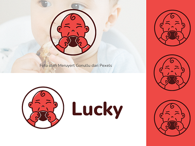Lucky #7 babylogo fingerfood fingerfoodlogo foodlogo