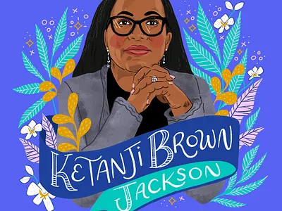 KBJ Sticker for MoveOn.org hand lettering hand lettering illustration lettering portrait