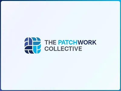 The Patchwork Collective - Logo aid blues branding collective colors foundation giving hope logo patchwork positive quilt vibrant