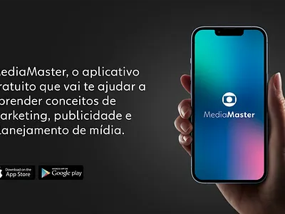 MEDIA MASTER APP branding campanha de lançamento graphic design ui