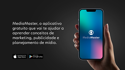 MEDIA MASTER APP branding campanha de lançamento graphic design ui