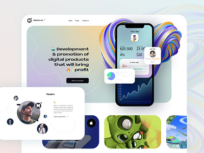 Mistarus LP 3d branding corporate gradient landing page ui ux ui webdesign website white