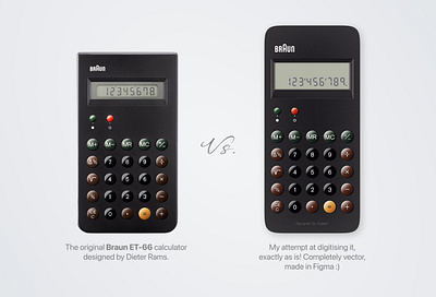 Braun ET-66 Calculator, but it's an app. app clean concept design illustration modern ui ui design