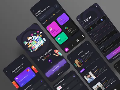 Graph G - Agency App Design agency app agency app ui app design best ui app clean company app creative agency dark theme dark ui digital agency digital agency app ecommerce app marketing marketing agency marketing app minimal app mobile app personal agency app ui user interface
