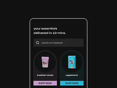grocery delivery bold cuberto dark ui darktheme delivery design ecommerce night sharp ui