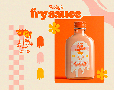 Abby's Fry Sauce Packaging & Label Design by Abby Leighton 1950s branding character label logo packaging retro vintage