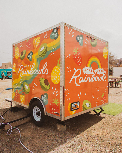 Moab Rainbowls Branding & Food Truck Wrap Design branding colorful desert design food truck fruit moab rainbow utah wrap