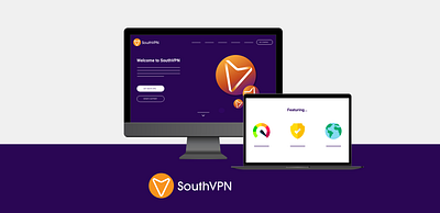 South VPN Desktop Website UI/UX Design animation branding design flat graphic design illustration illustrator logo minimal ui ux vpn