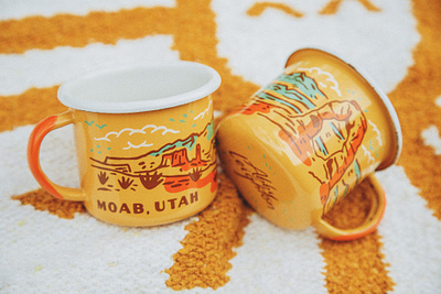 Moab, Utah Keepsake Enamel Mug Design by Abby Leighton arch arches coffee custom delicate desert enamel enamelware moab mug retro souvenir utah vintage