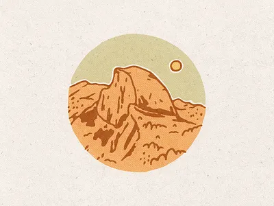 Vintage Half Dome Sticker by Abby Leighton california design half dome national park retro souvenir sticker vintage western yosemite