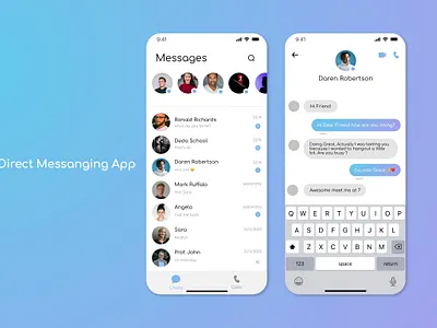 Daily UI 13 | Direct Messaging App chat messages messaging messanging mobile mobile design ui ux
