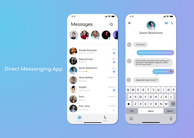 Daily UI 13 | Direct Messaging App chat messages messaging messanging mobile mobile design ui ux
