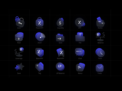 Glossy Icons for crypto industry crypto glossy icon icon