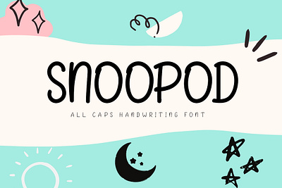 Snoopod - All Caps Handwritting Font cute font design font fonts handlettered script fonts