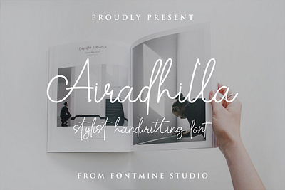 Airadhilla - Stylist Handwritting Font beauty fonts font fonts handlettered monoline fonts script fonts signature font stylist fonts