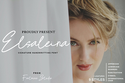 Elsaleina - fashionable handwriting signature font cute font design font fonts handlettered script fonts signature font