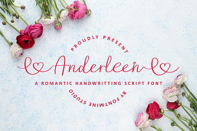 Anderleen - A Romantic Handwritting Font cute font design font fonts handlettered script fonts signature font valentines day valentines fonts