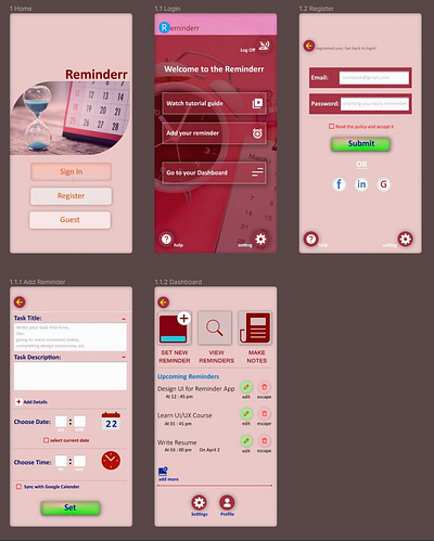 Reminder App UI/UX Design app design graphic design ui ux