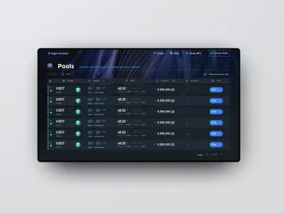 Eigen finance - Defi website ui ux design