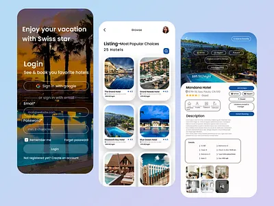 Hotel booking app app app design application booking booking app design hotel hotel app hotel booking app interface ios app design minimal resevation resort room booking ticket travel ui ui design vacation