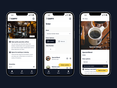 Caffy - Design a mobile web app for a cafe cafe mobile order shop ui ux