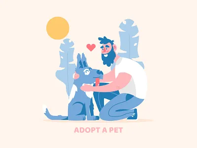 ADOPT A PET adobe illustrator animal design dog flat flatdesign illustration illustrator pet vector