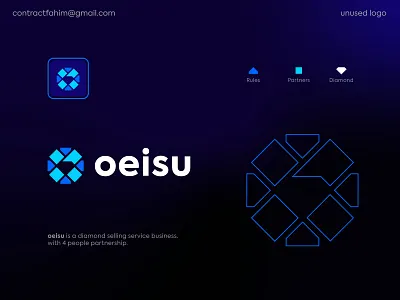 oeisu | e commerce | business logo design business business logo conceptual logo creative crystal diamond logo diamond selling business e commerce e commerce business fashion gems jewelry logo logo design online business logo partnership trending logo