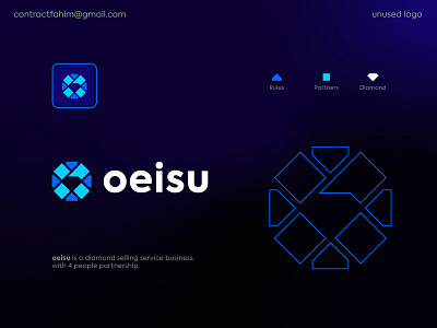 oeisu | e commerce | business logo design business business logo conceptual logo creative crystal diamond logo diamond selling business e commerce e commerce business fashion gems jewelry logo logo design online business logo partnership trending logo