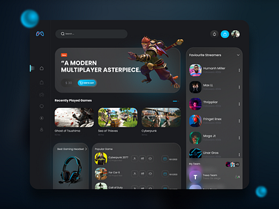 Game Zone & Streaming Dashboard dashboard gamezone gaming ui website