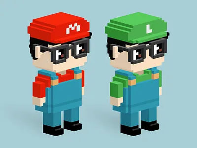 Super pixel! 3d illustration inspiration pixel art vector