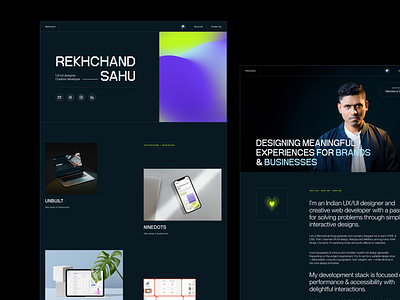 Portfolio 2022: theme 3 clean dark designer developer layout portfolio techy ui ux ui design web design website