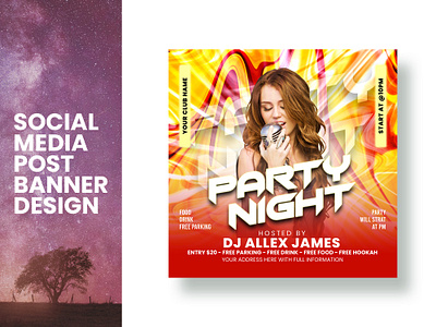 Party Social Media Design | Instagram Post | Party Banner dance flyer dj party dj party banner instagram ads instagram post marketing party party banner party flyer social media banner social media post