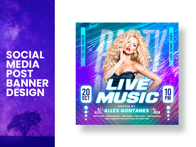 Party Social Media Design | Instagram Post | Party Banner club party dance party dj dj party dj party flyer facebook ads facebook banner facebook post instagram ads instagram banner instagram post party social media ads social media bannner social media post