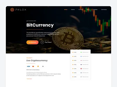 PHLOX Bitcoin | #1 Elementor WordPress Theme bitcoin creative crypto cryptocurrency currency demo design elementor ix studio ixstudio minimal phlox simple template theme ui website design wordpress