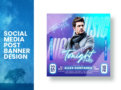 Party Social Media Design | Instagram Post | Party Banner ads banner creative banner dj dj party facebook ads facebook banner facebook post instagram ads instagram banner instagram post night club party ads party banner party flyer post social media ads social media banner social media post