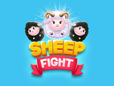 Sheep fight game title 2d game design 2d game title 2d game ui 3d game title 3d game ui art design game art design game design game icon game title game ui game ux graphic design illustration logo ui uiux ux vector