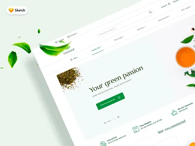 Tea Shop template coffee design for sale herbal store sketch tea theme ui design woocommerce wordpress